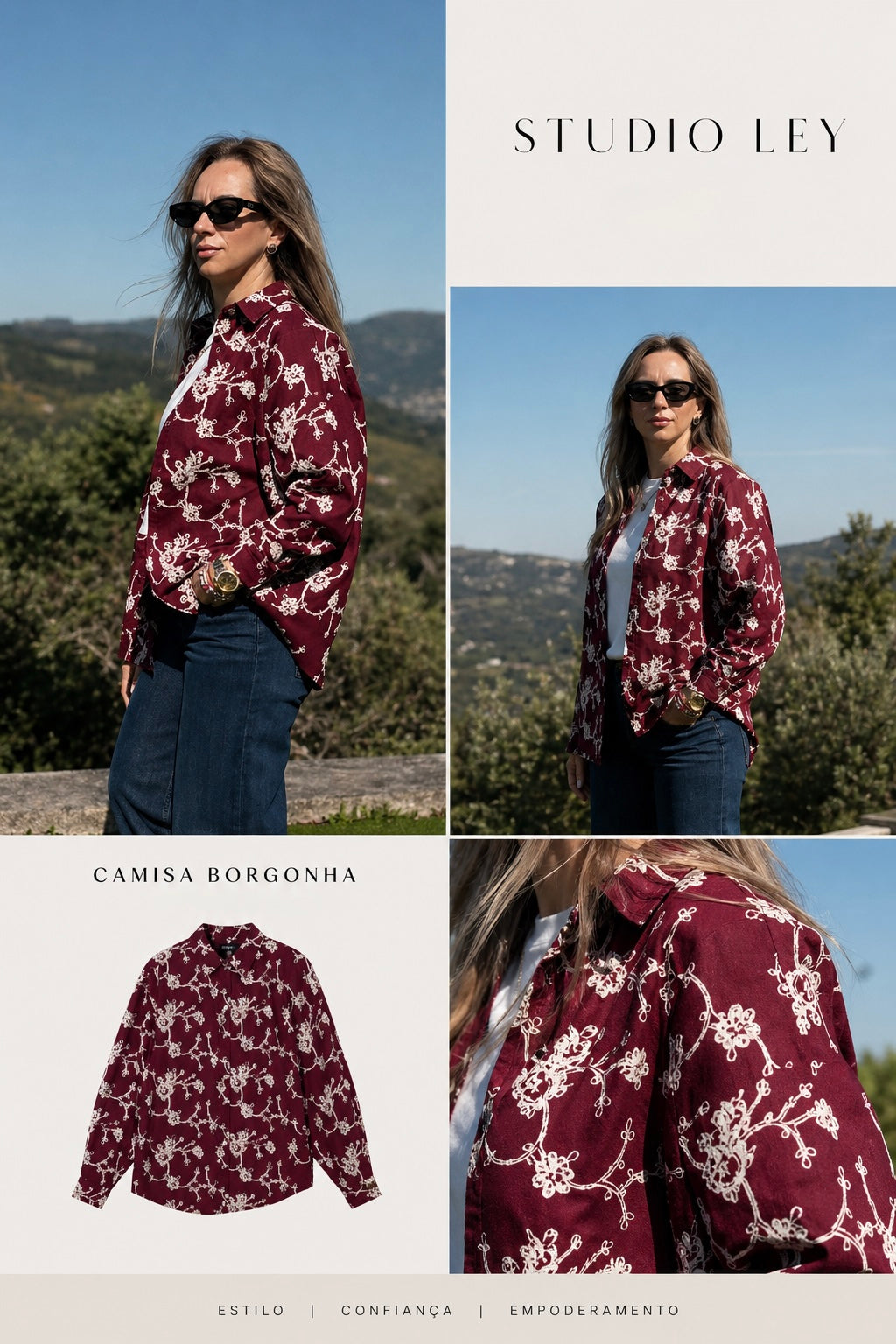 Camisa borgonha