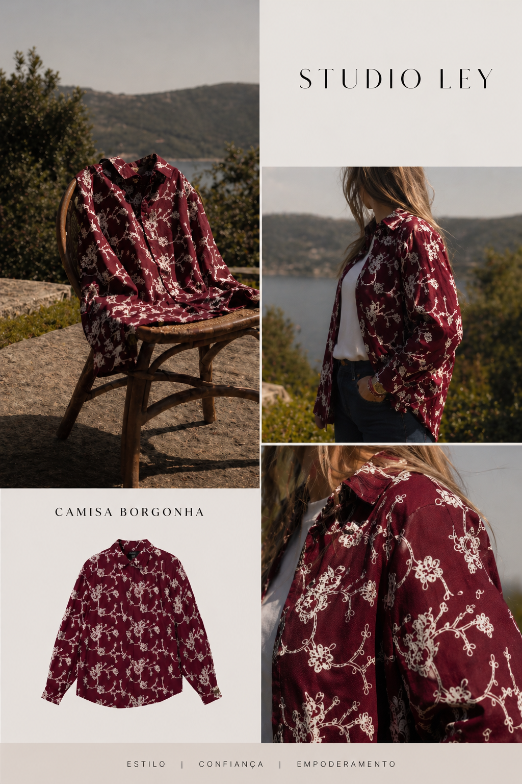 Camisa borgonha